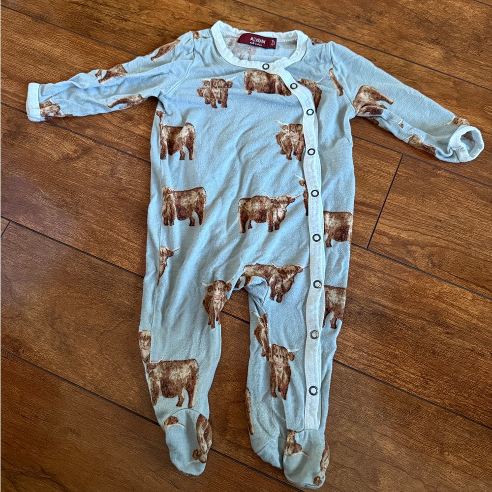 Milkbarn bamboo snap footed Pajamas, 3-6M